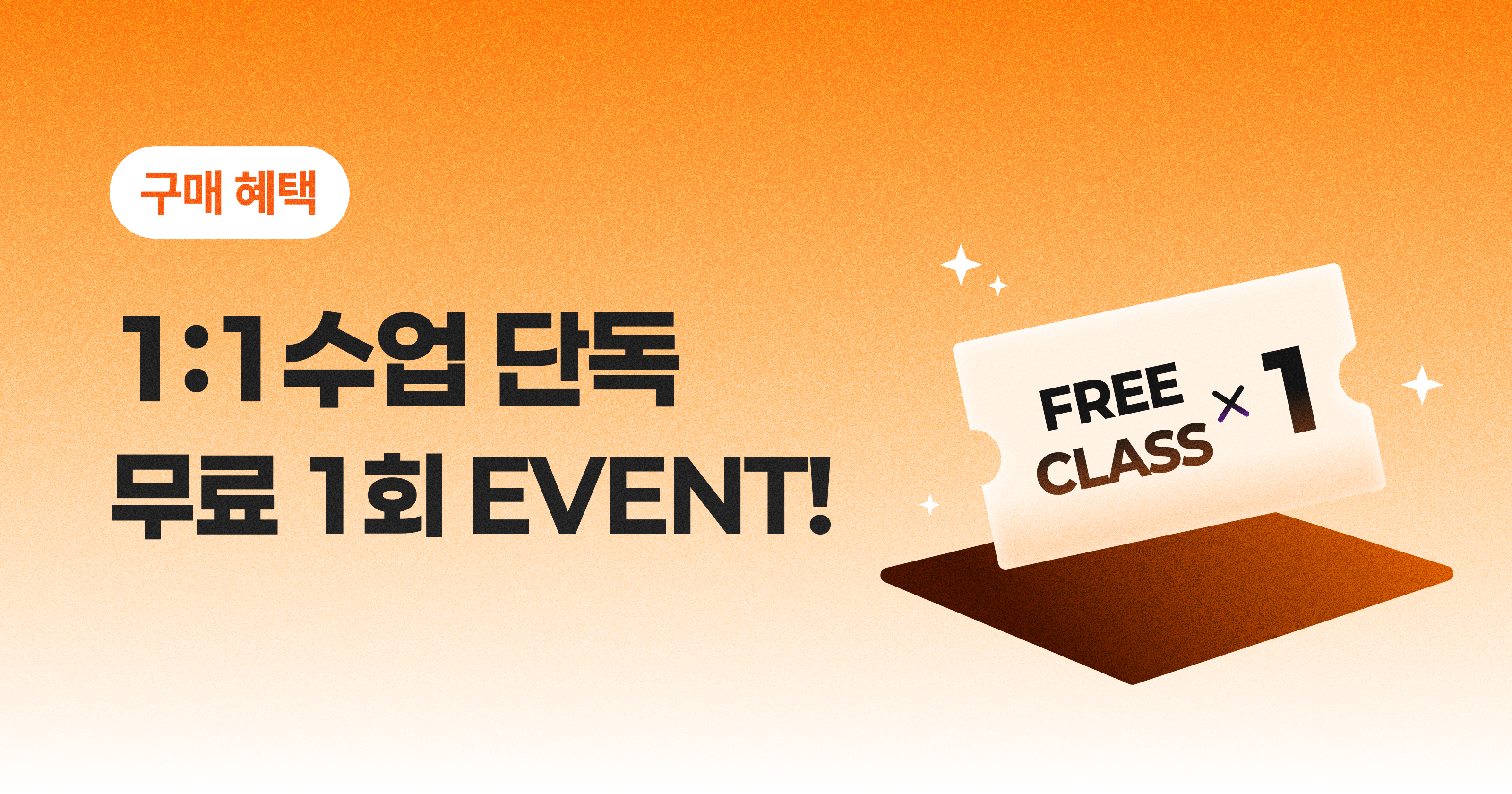 1:1 수업 무료 1회 더